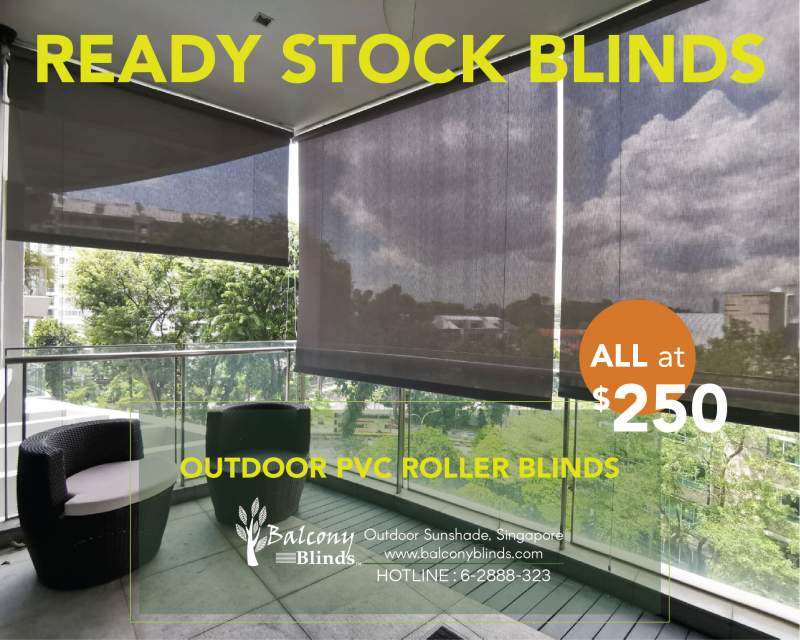 Ready Made Blinds - Outdoor PVC Roller Blinds