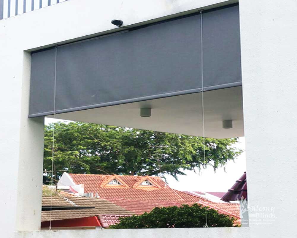 Outdoor Roller Blinds for Terrace House Balcony, Windsor Park Estate, Outdoor Blinds Singapore
