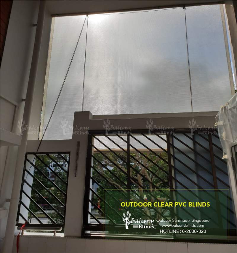 Transparent Clear Outdoor Blinds For Service Yard
