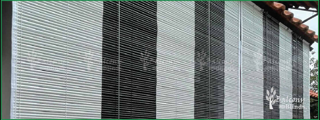 Black and White Bamboo Blinds